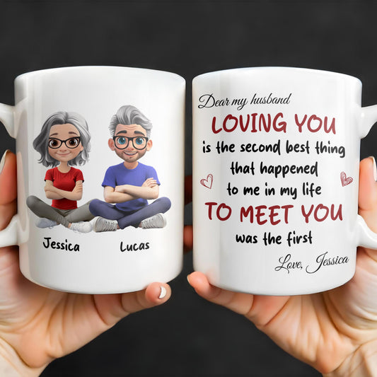 Loving You Is The Second Best Thing, Cartoon Couple Mug