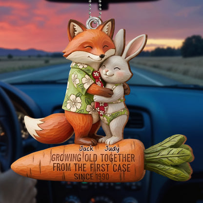 Growing Old Together Fox and Rabbit Ornament