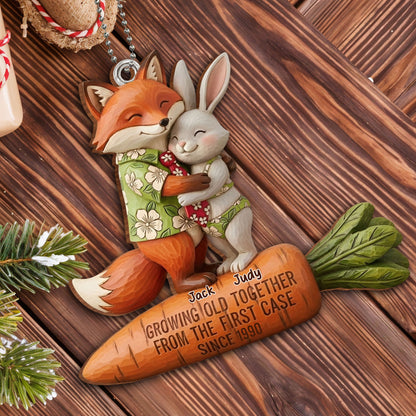 Growing Old Together Fox and Rabbit Ornament