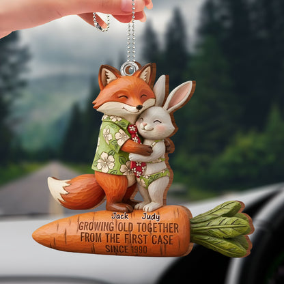 Growing Old Together Fox and Rabbit Ornament