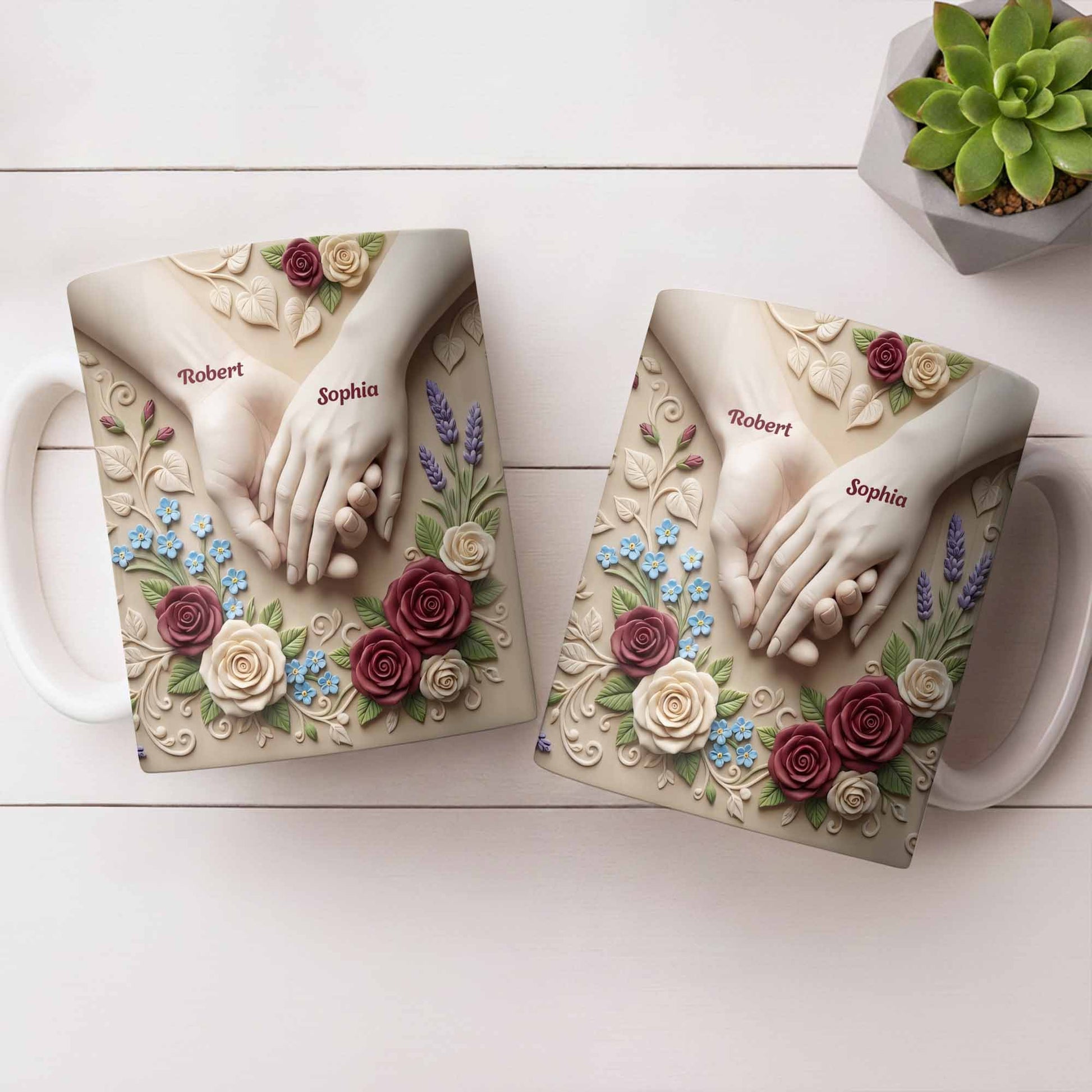 Celebrate Love And Commitment, Hands And Roses