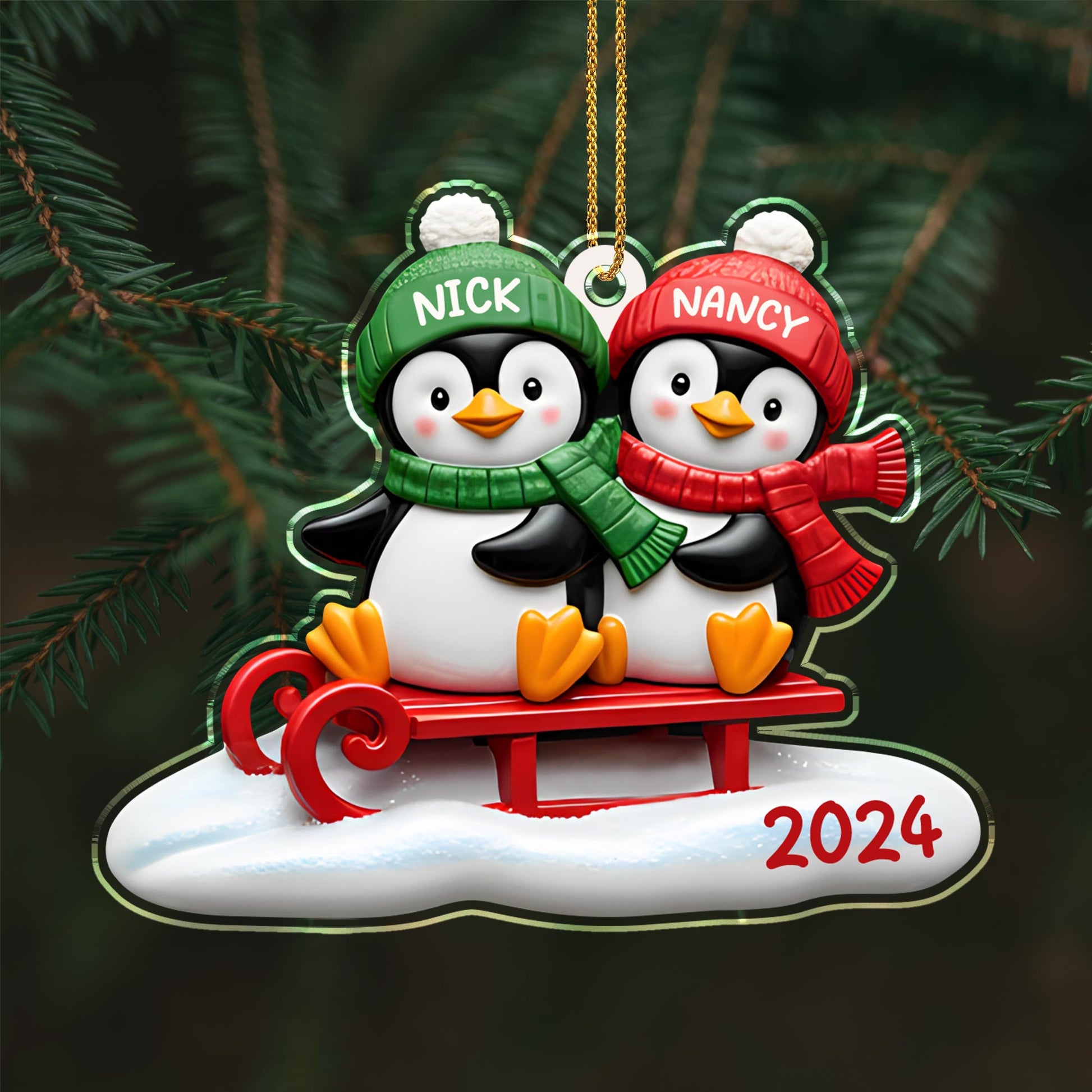Waddle Into The Holiday Spirit Together With Penguins On A Sled