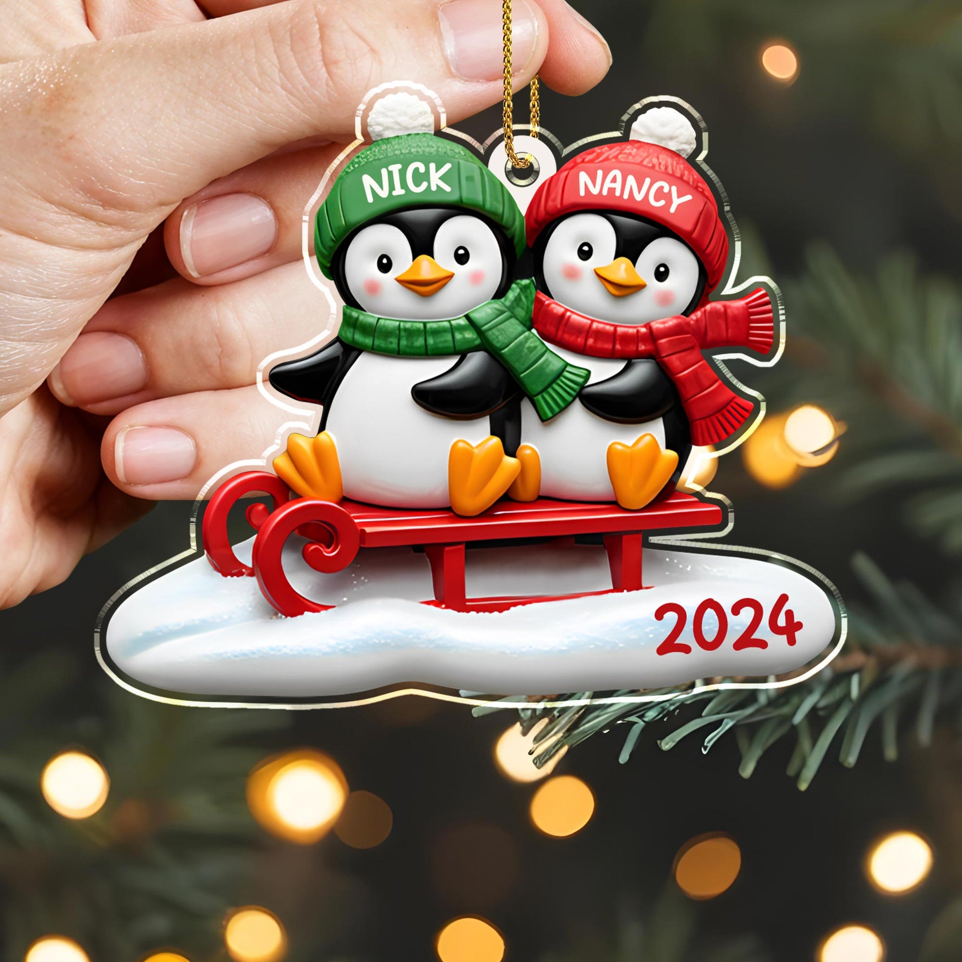 Waddle Into The Holiday Spirit Together With Penguins On A Sled
