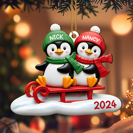 Joy To The World Penguins On A Sled