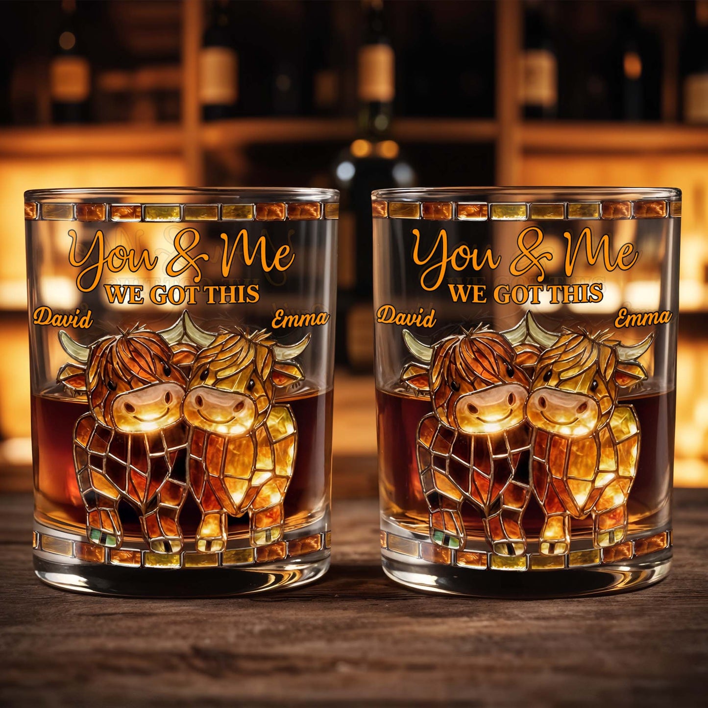 You & Me, We Got This Mosaic Horses Glass