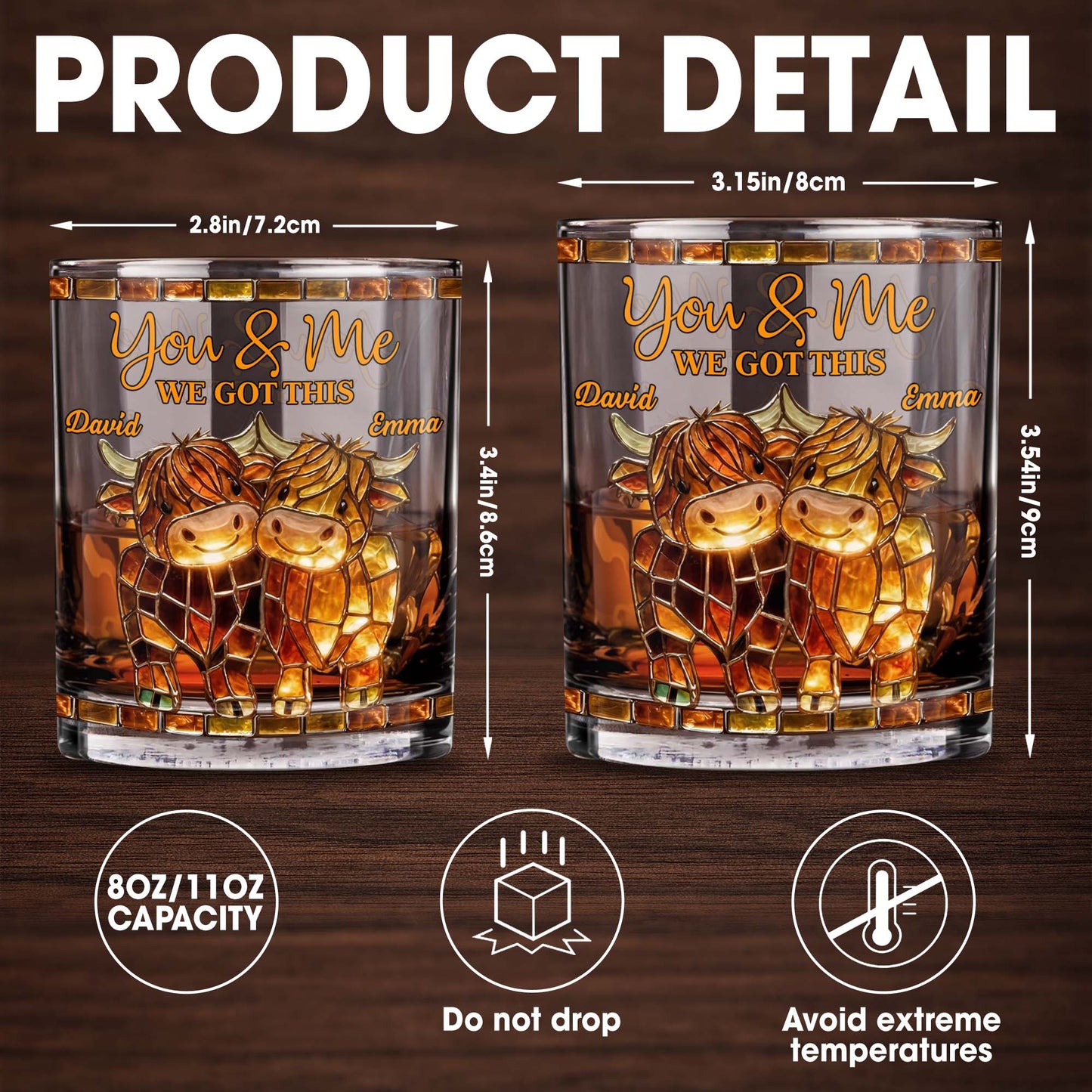 You & Me, We Got This Mosaic Horses Glass