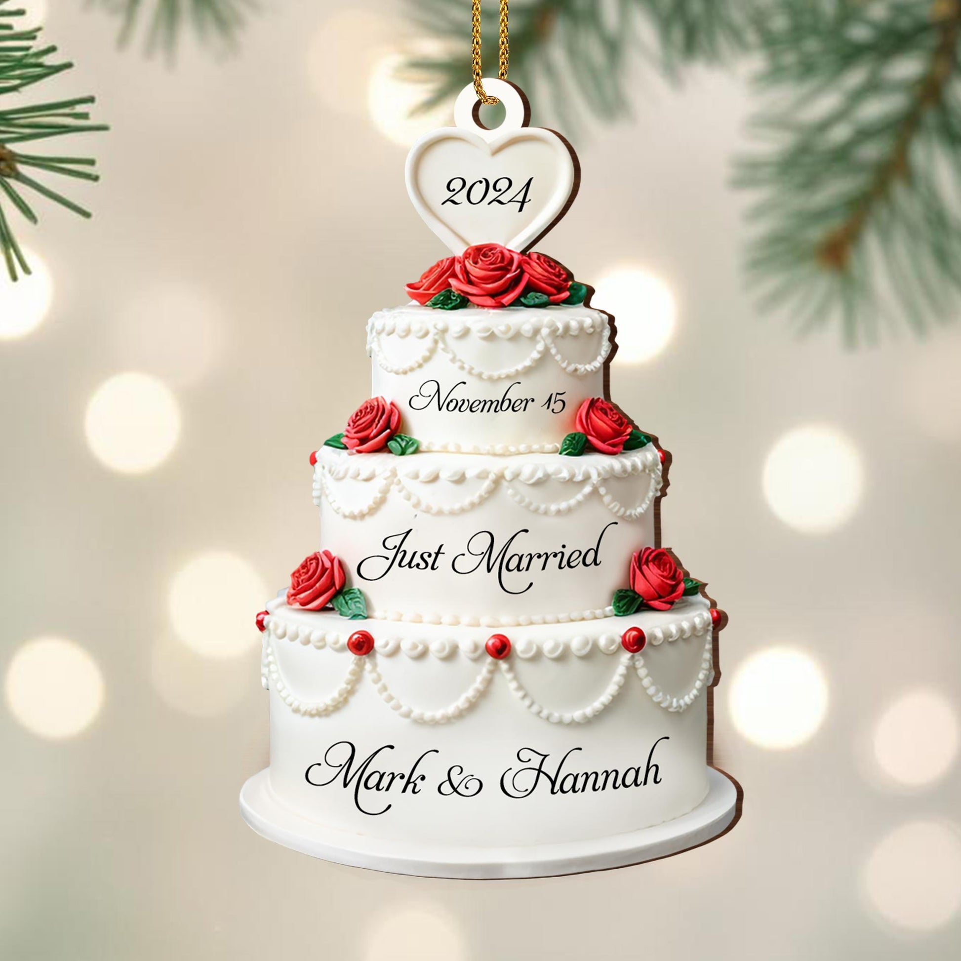 Just Married November Wedding Celebration Cake