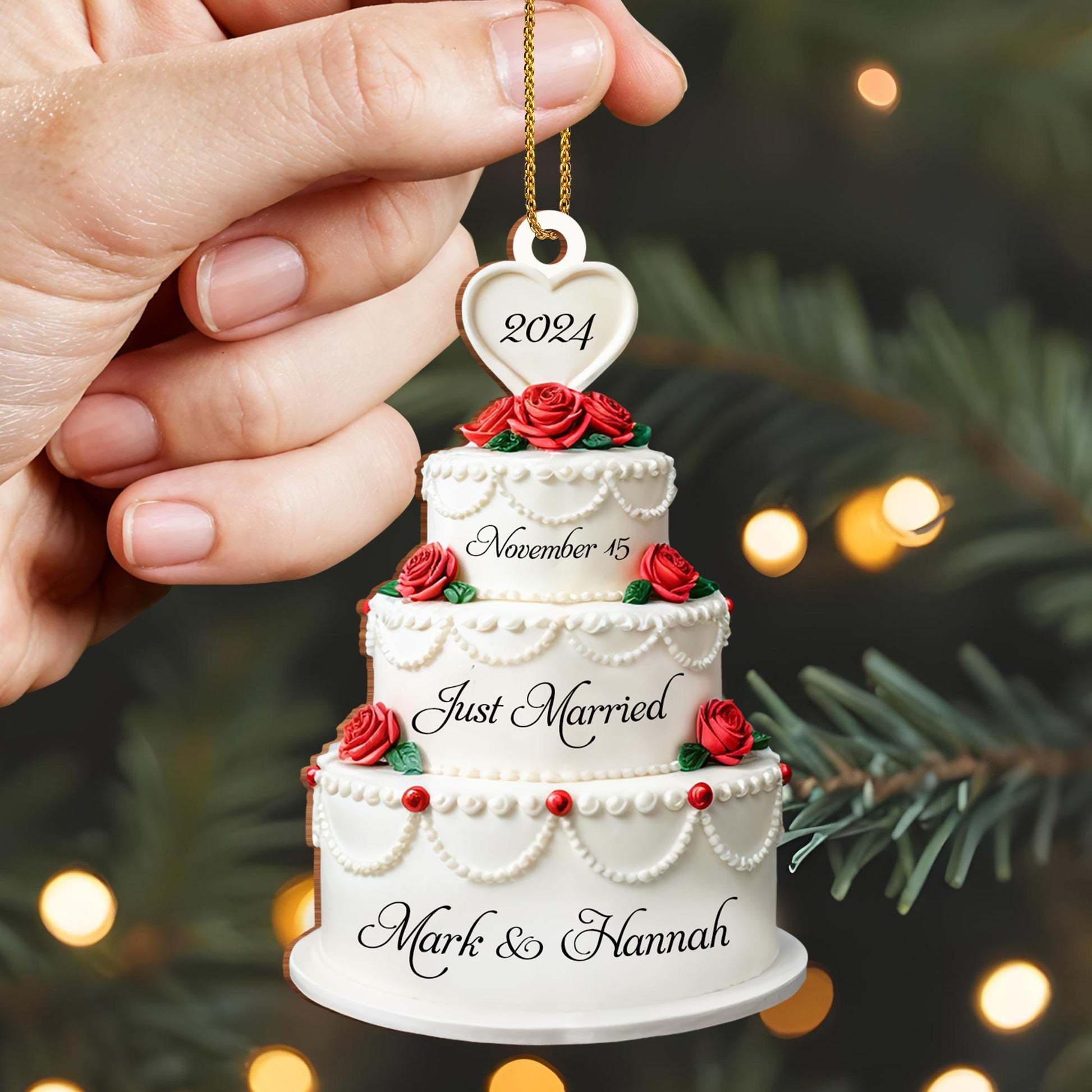 Just Married November Wedding Celebration Cake