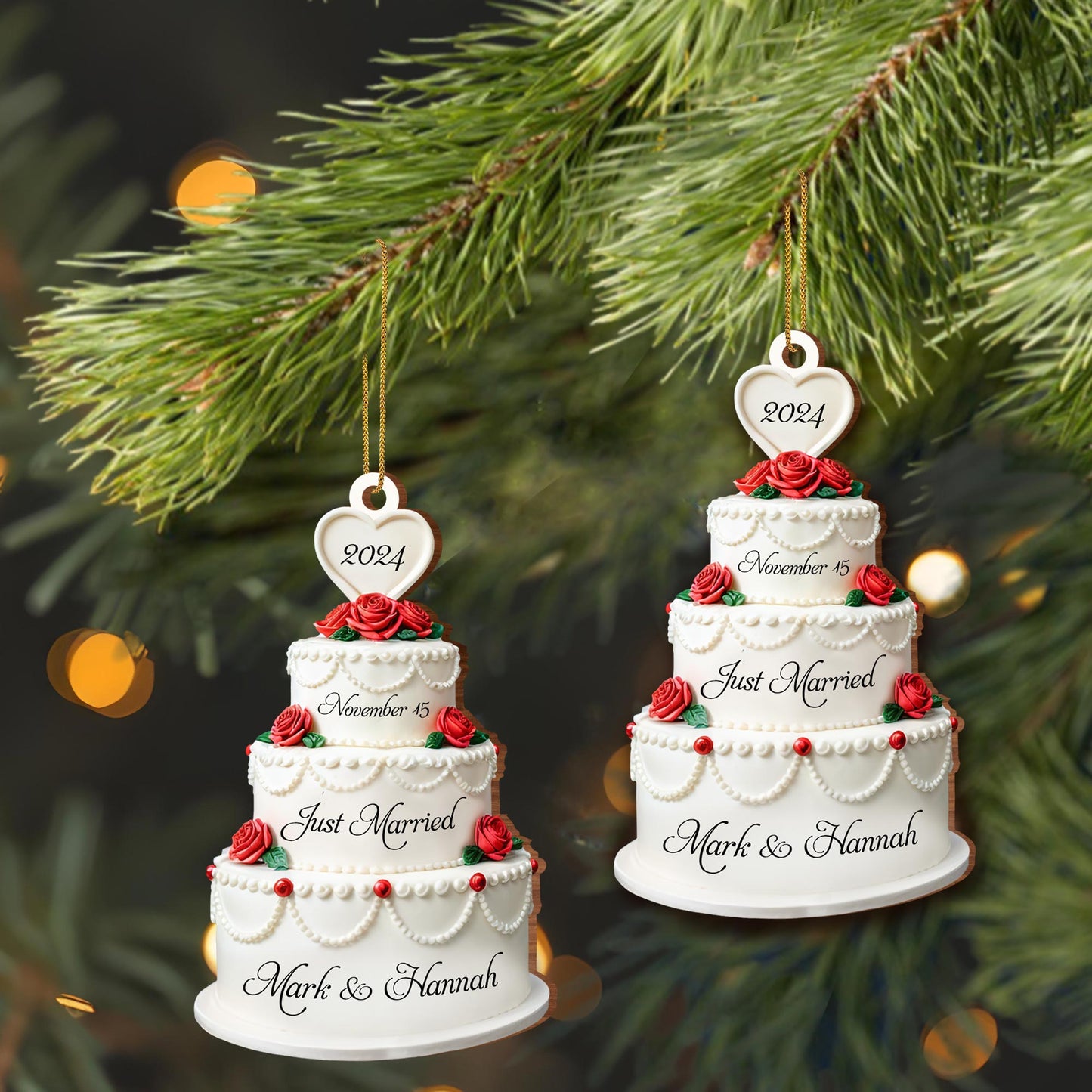 Just Married November Wedding Celebration Cake