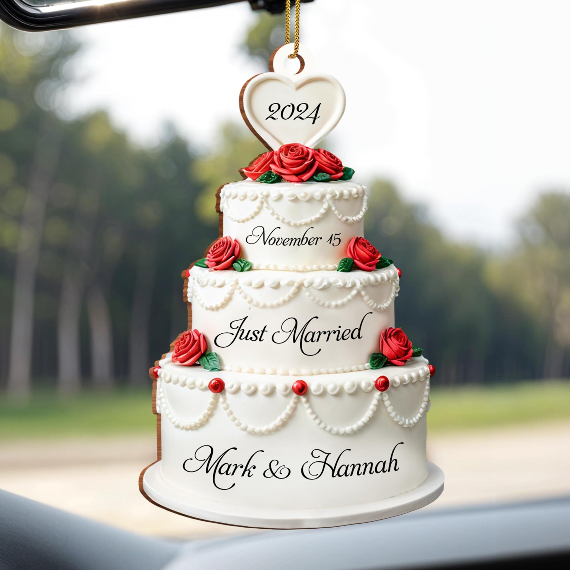 Just Married November Wedding Celebration Cake