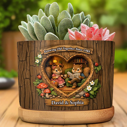 Growing Old Together, Charming Scene Of Animals Reading