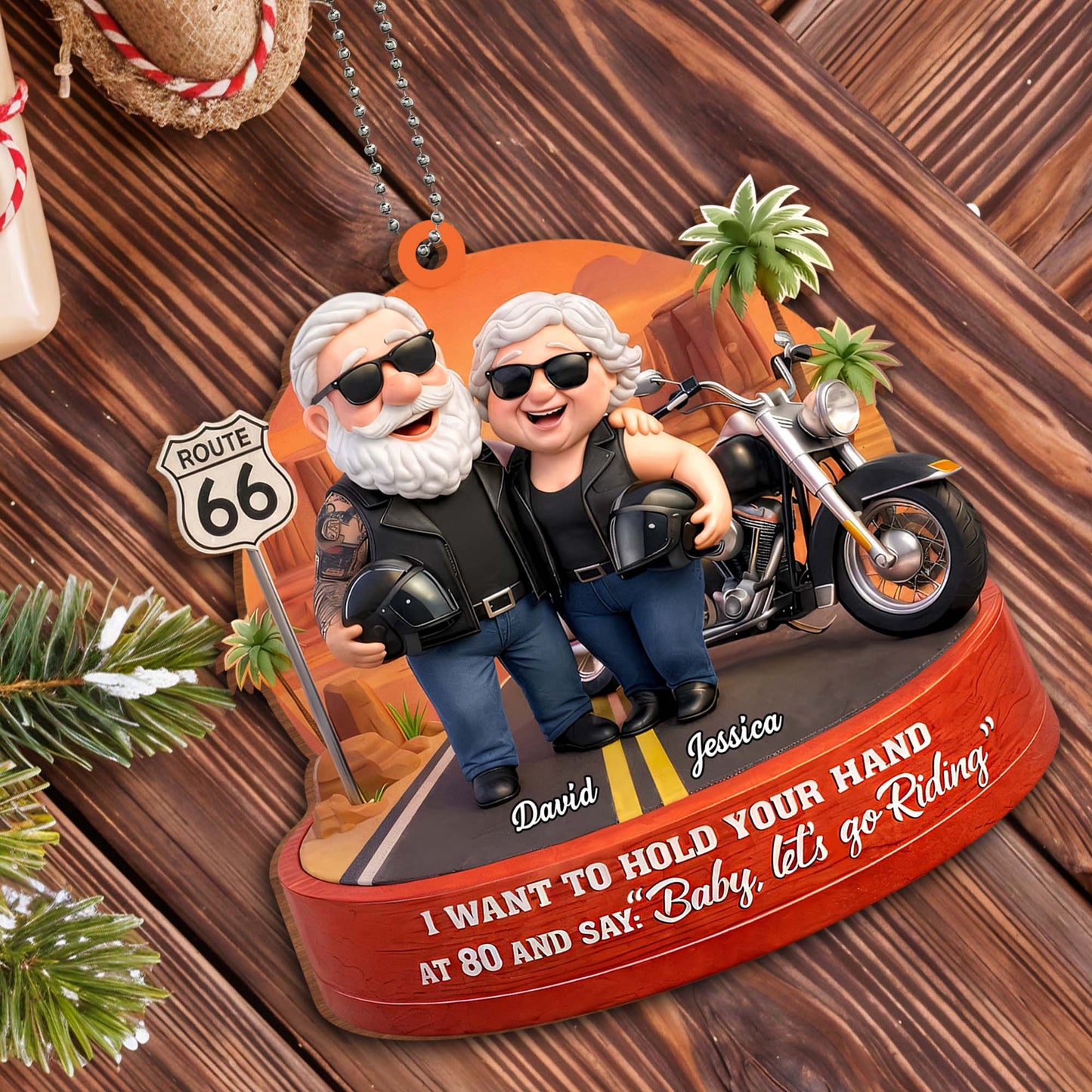 I Want To Hold Your Hand, Let's Go Riding - Personalized Custom Wood Ornament, Car Hanging Ornament - CPL1205_WCA