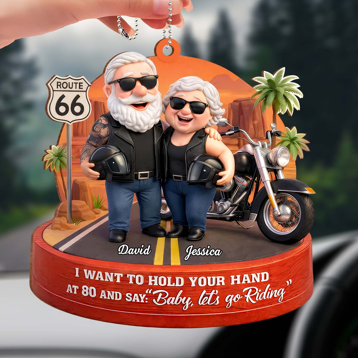 I Want To Hold Your Hand, Let's Go Riding - Personalized Custom Wood Ornament, Car Hanging Ornament - CPL1205_WCA