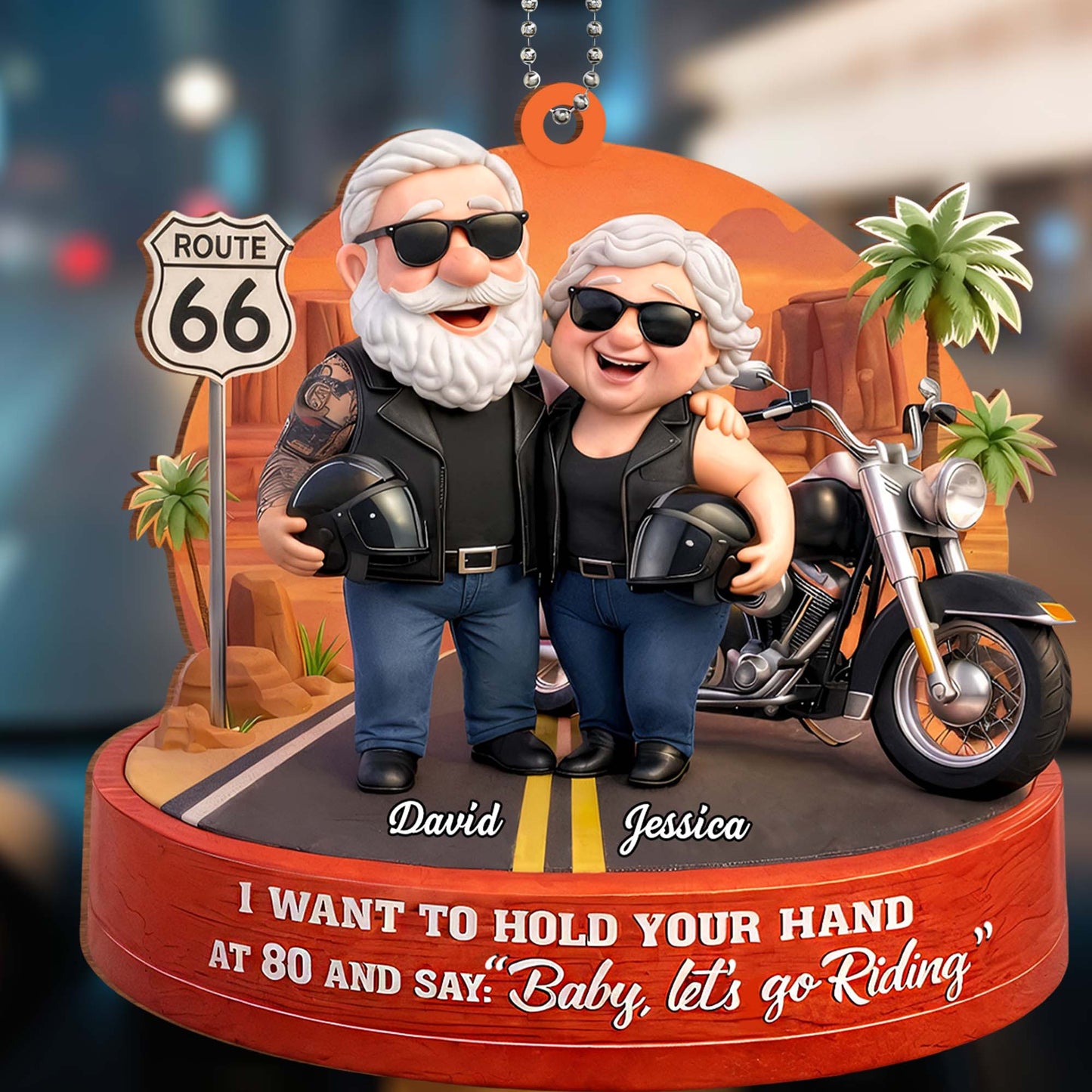 I Want To Hold Your Hand, Let's Go Riding - Personalized Custom Wood Ornament, Car Hanging Ornament - CPL1205_WCA
