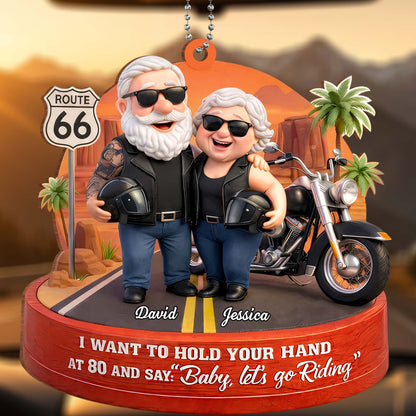 I Want To Hold Your Hand, Let's Go Riding - Personalized Custom Wood Ornament, Car Hanging Ornament - CPL1205_WCA