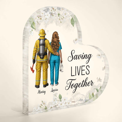 Saving Lives Together, Firefighter And Healthcare Worker