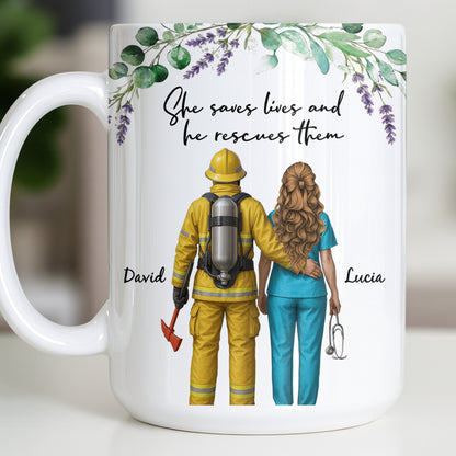 She Saves Lives And He Rescues Them, Featuring Firefighter And Nurse