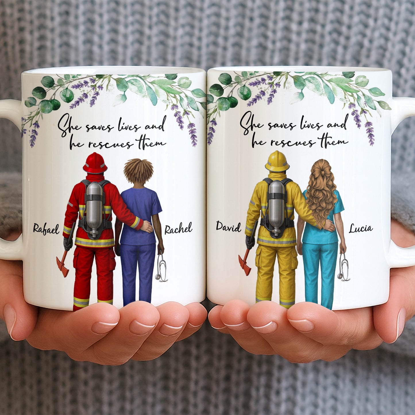 She Saves Lives And He Rescues Them, Featuring Firefighter And Nurse