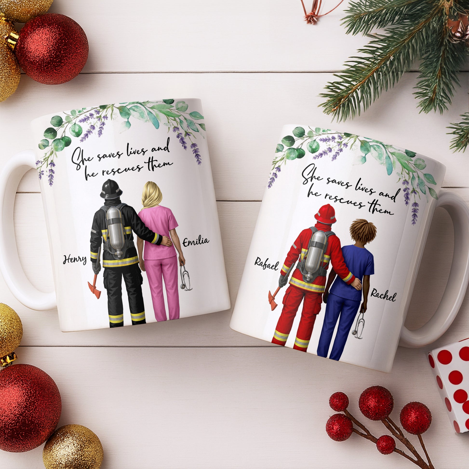 She Saves Lives And He Rescues Them, Featuring Firefighter And Nurse