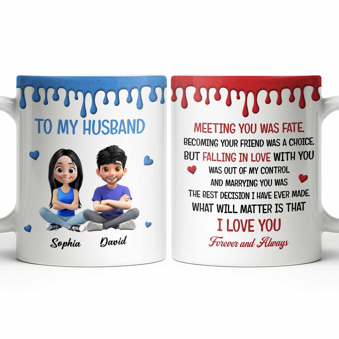 To My Husband, Meeting You Was Fate, Cartoon Couple