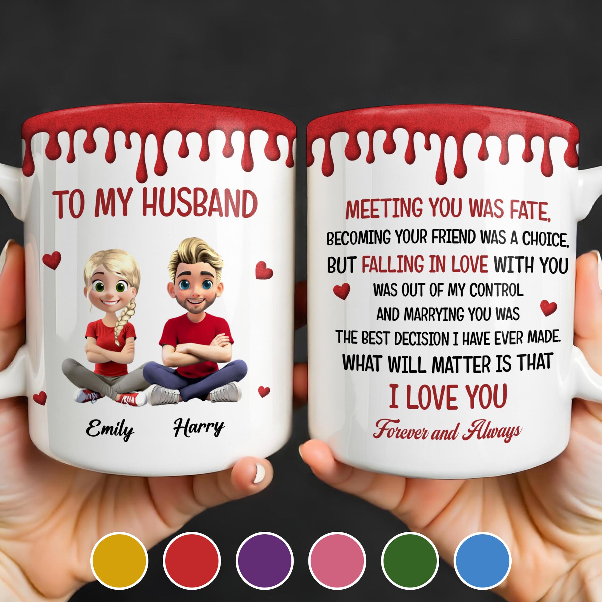 To My Husband, Meeting You Was Fate, Cartoon Couple