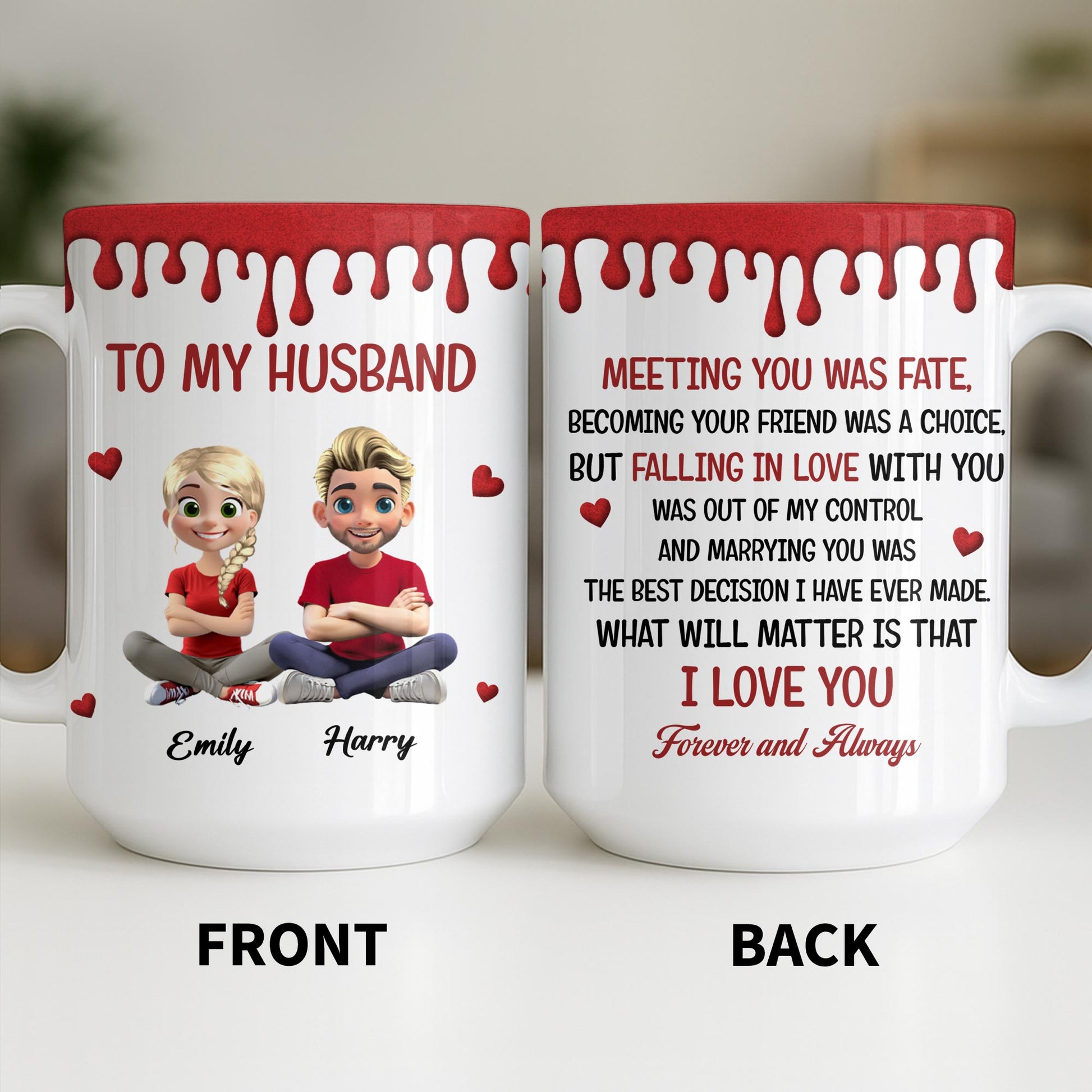 To My Husband, Meeting You Was Fate, Cartoon Couple