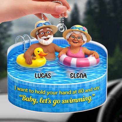 Hold Your Hand At 80, Elderly Couple Swimming Together