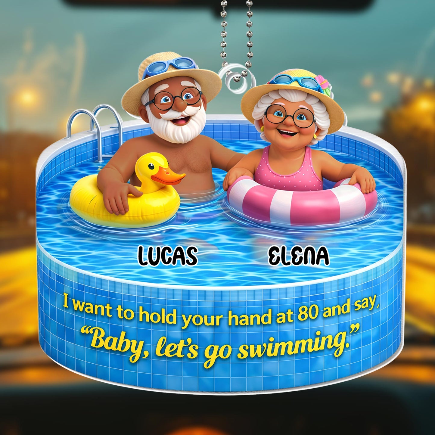 Hold Your Hand At 80, Elderly Couple Swimming Together