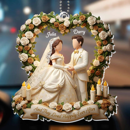 And They Lived Happily Ever After Bridal Couple and Roses