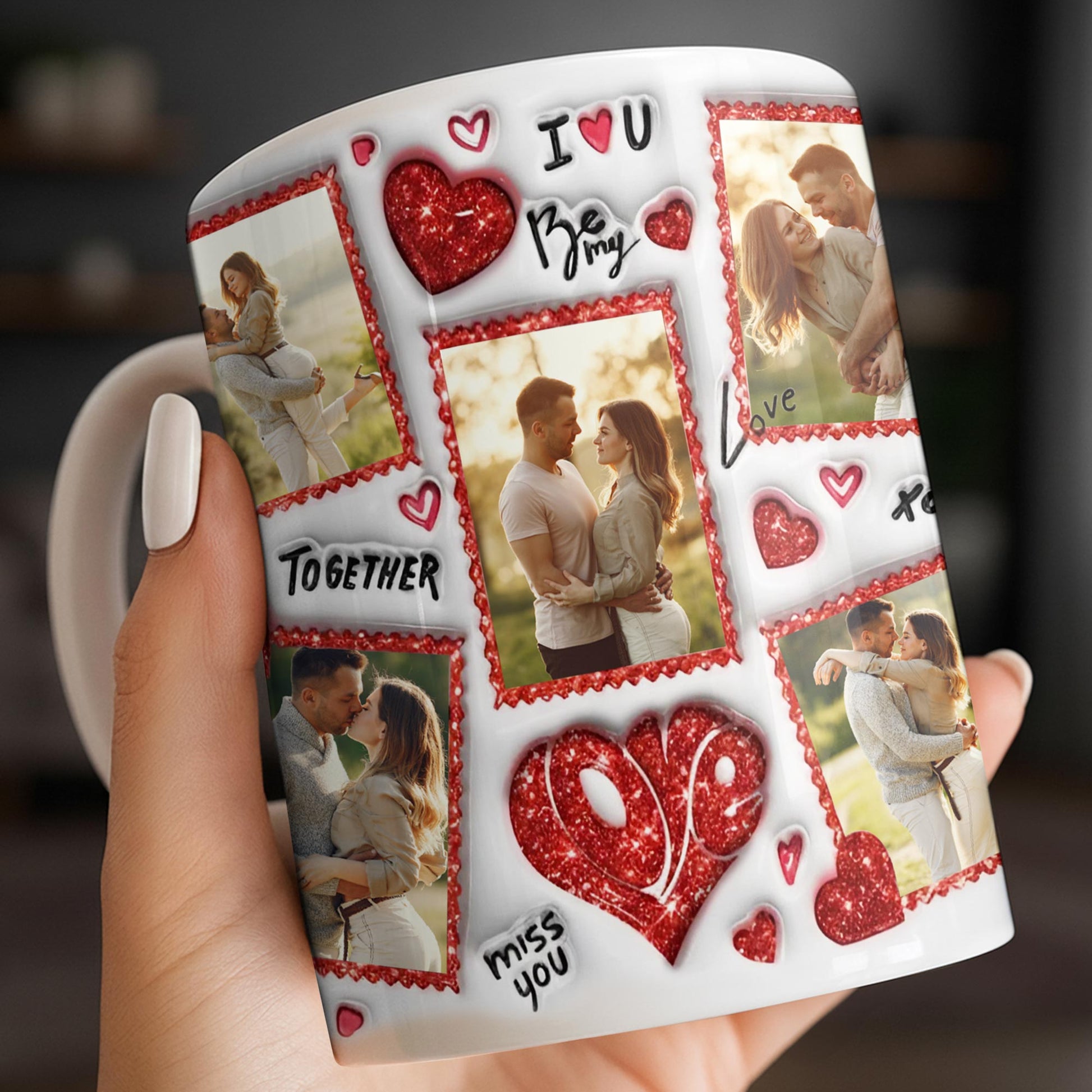 I Love You Be My Love With Hearts And Couple Photos