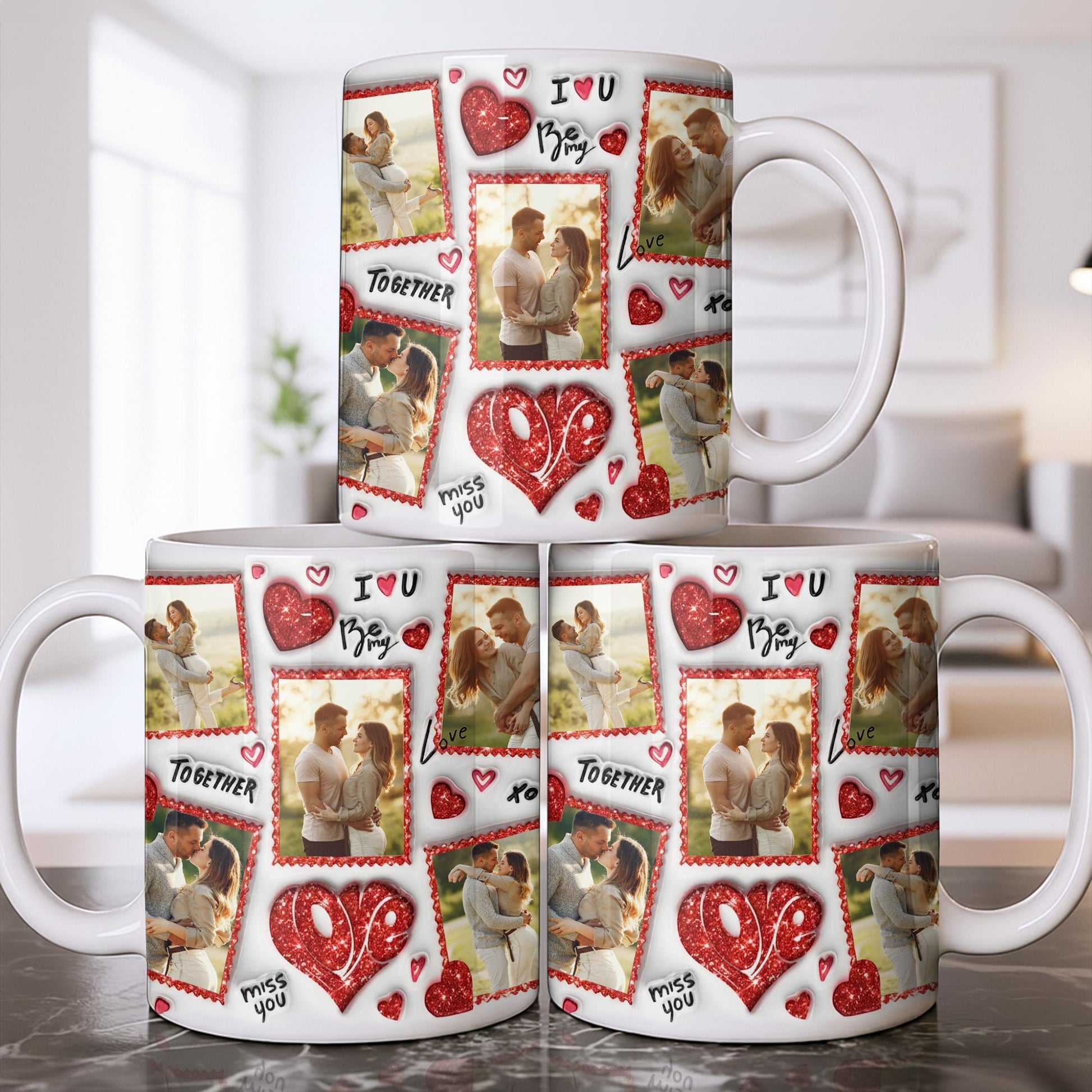 I Love You Be My Love With Hearts And Couple Photos