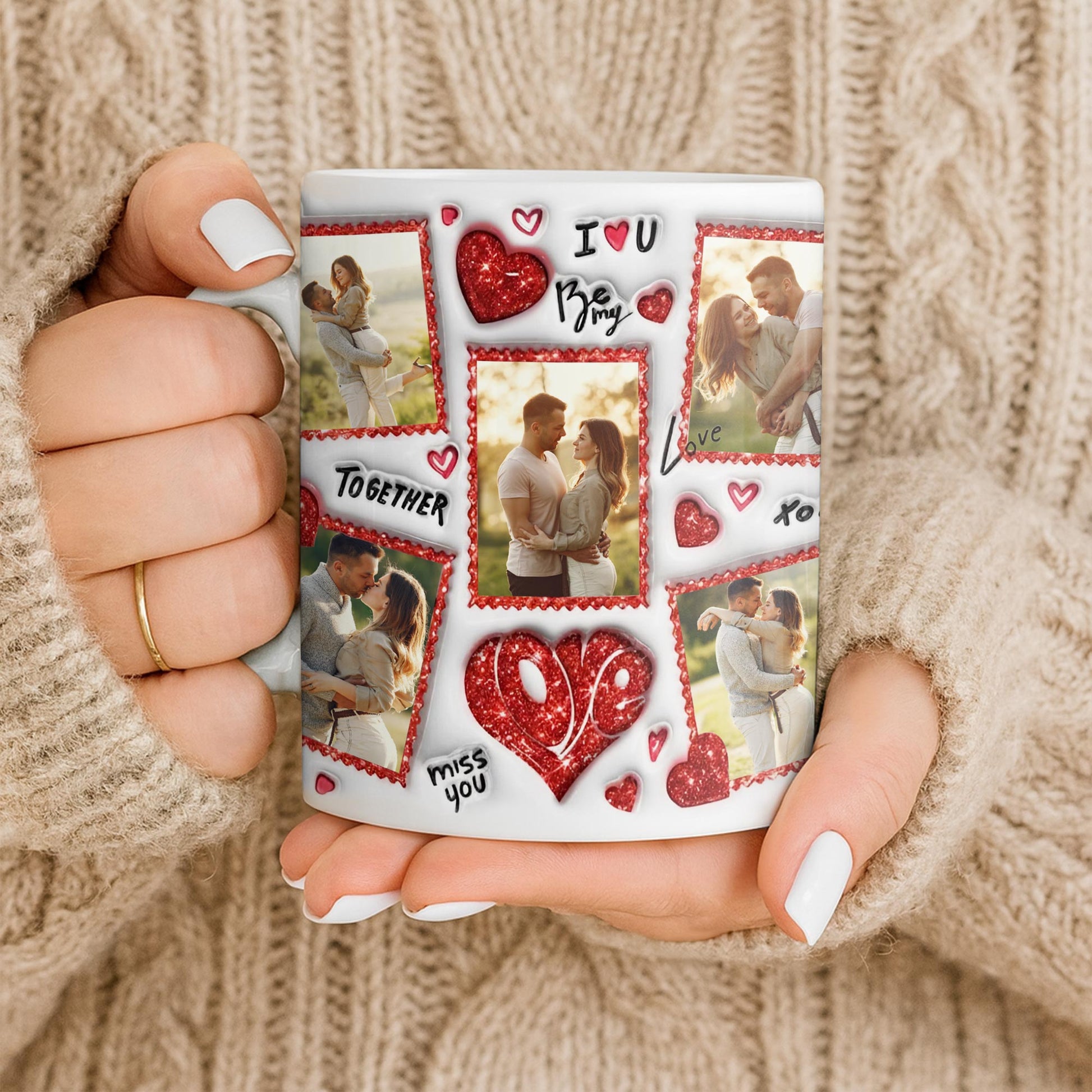 I Love You Be My Love With Hearts And Couple Photos