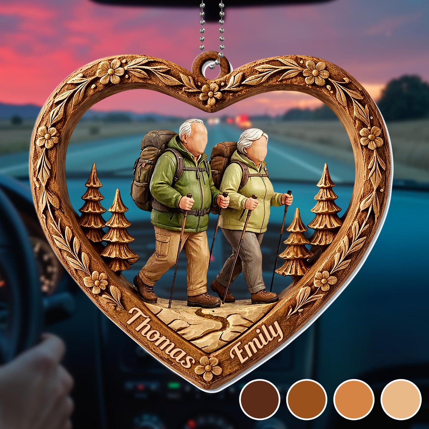 A Fond Adventure Awaits Us, Heart Couple Trees Ornament