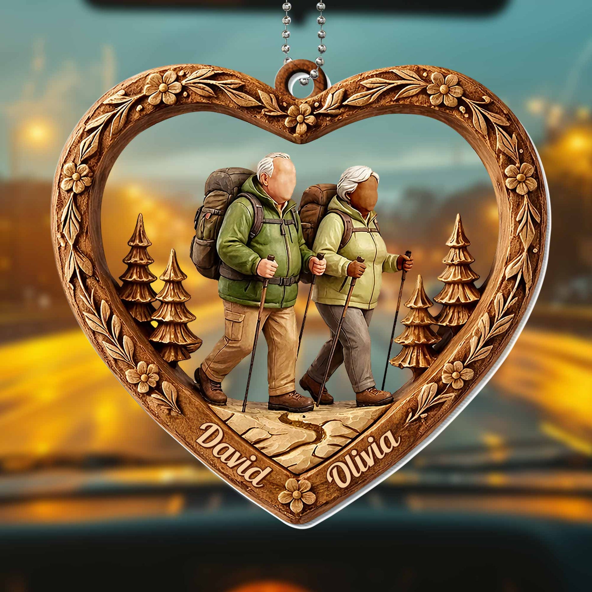 A Fond Adventure Awaits Us, Heart Couple Trees Ornament
