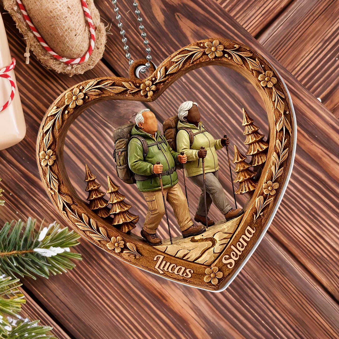 A Fond Adventure Awaits Us, Heart Couple Trees Ornament