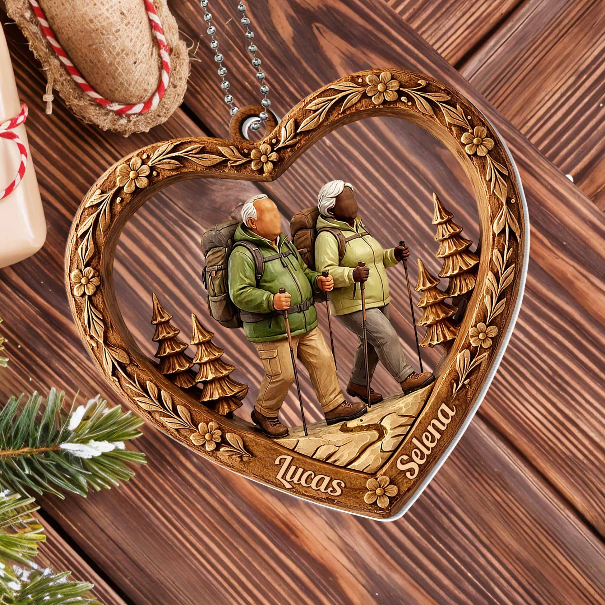 A Fond Adventure Awaits Us, Heart Couple Trees Ornament