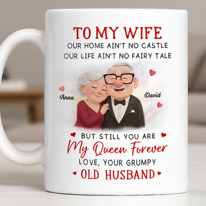 To My Wife You Are My Queen Forever Elderly Couple
