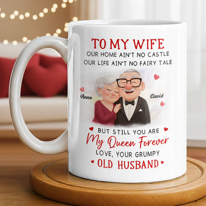 To My Wife You Are My Queen Forever Elderly Couple