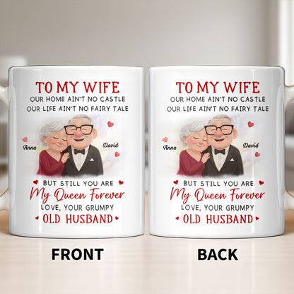 To My Wife You Are My Queen Forever Elderly Couple