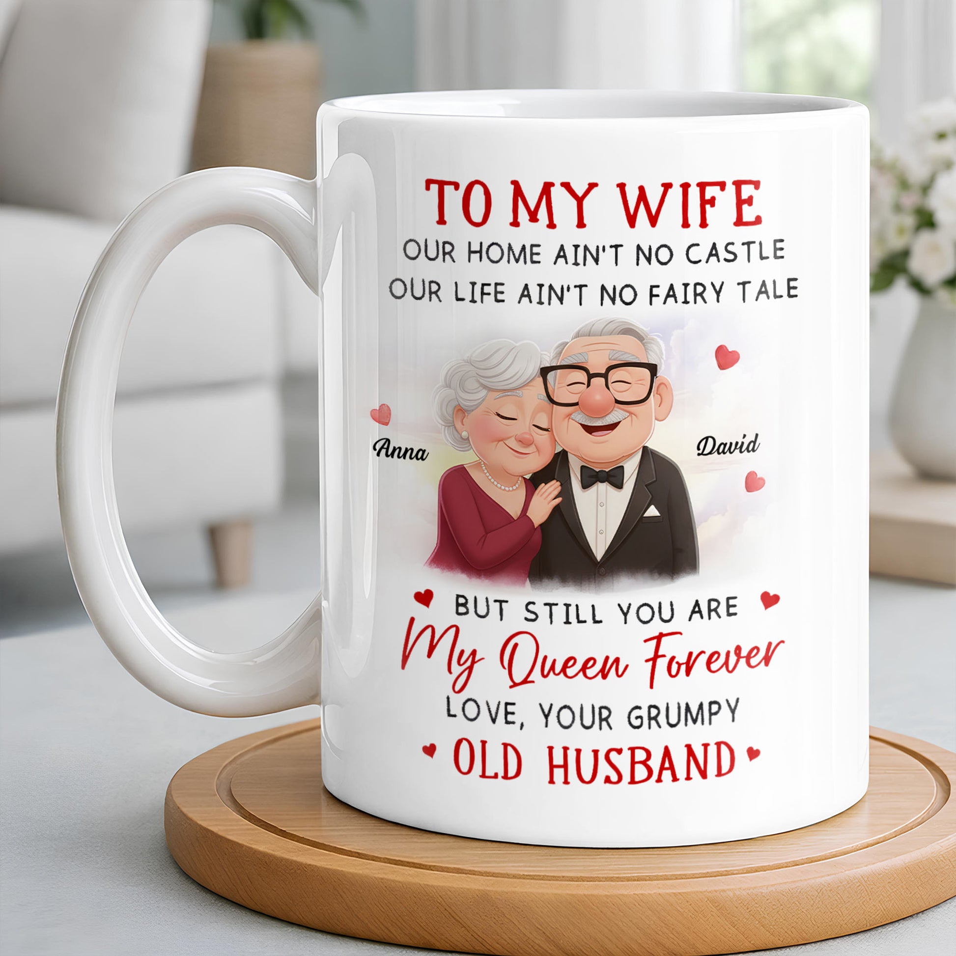 To My Wife You Are My Queen Forever Elderly Couple