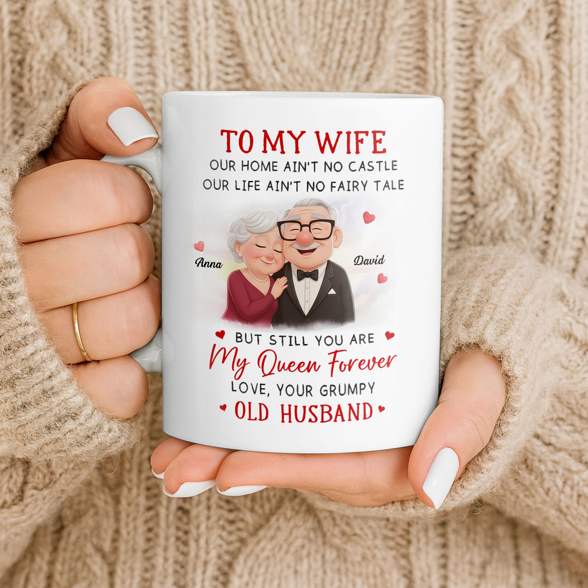 To My Wife You Are My Queen Forever Elderly Couple