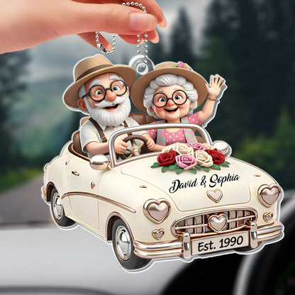 To My Wonderful Grandparents, Elder Couple In Classic Car