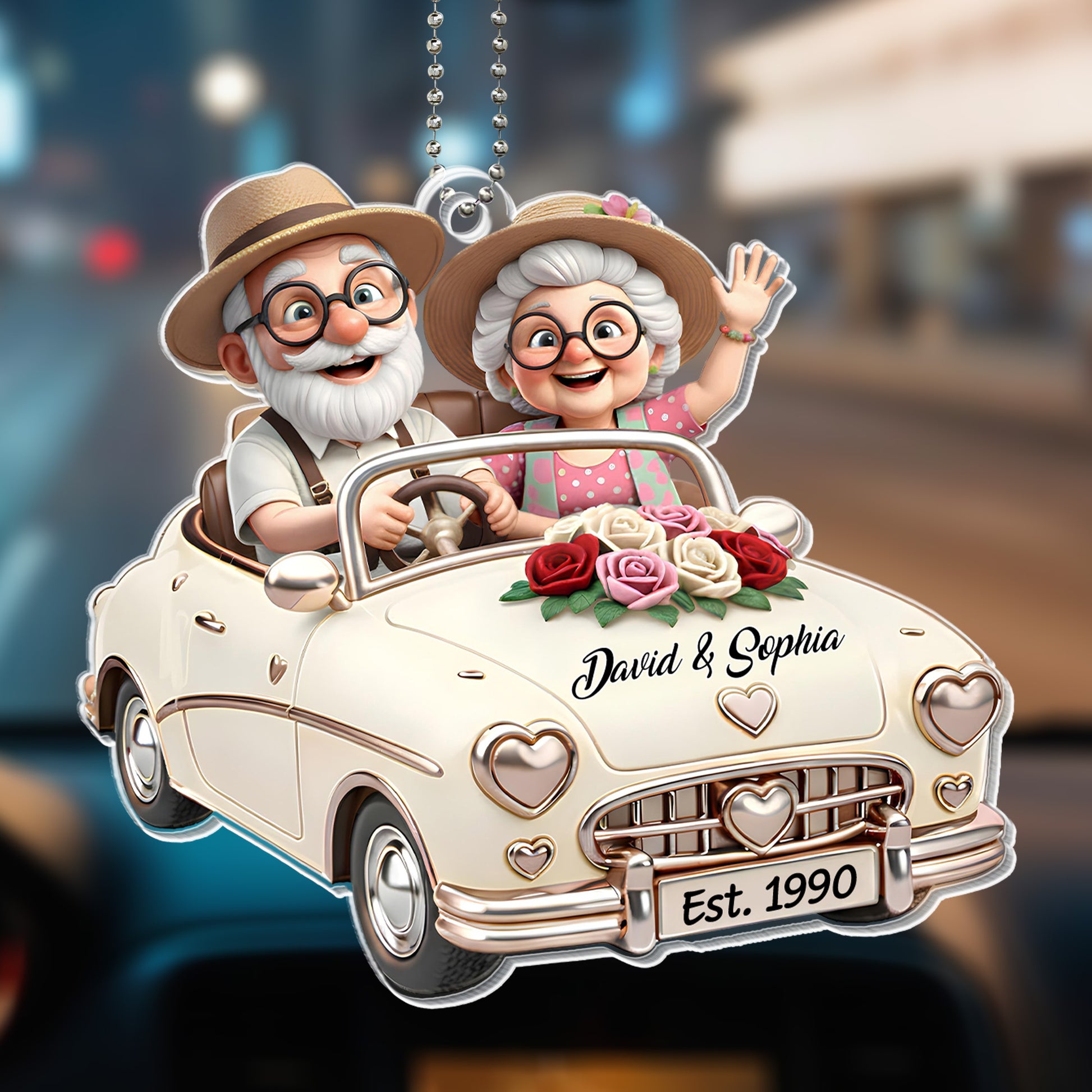 To My Wonderful Grandparents, Elder Couple In Classic Car