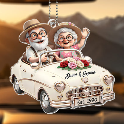 To My Wonderful Grandparents, Elder Couple In Classic Car