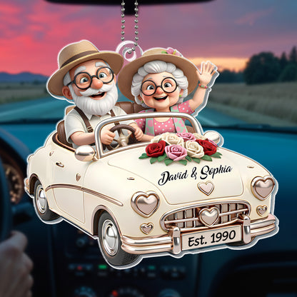 To My Wonderful Grandparents, Elder Couple In Classic Car