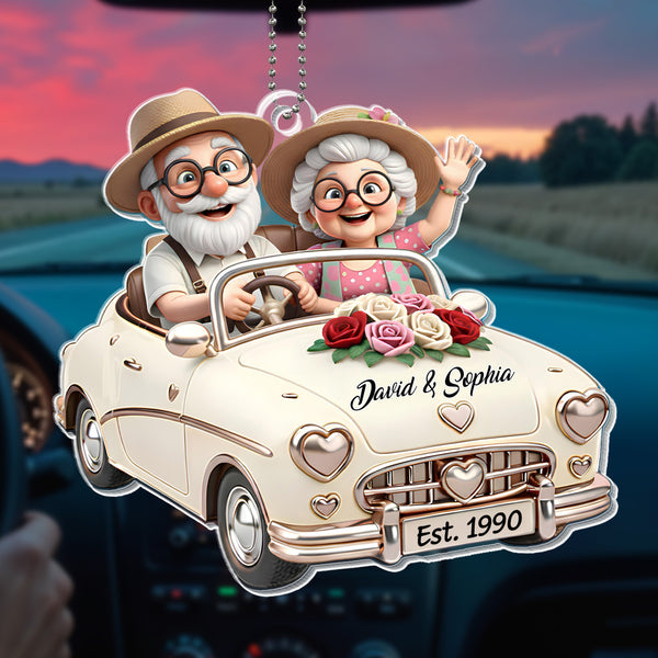 To My Wonderful Grandparents, Elder Couple In Classic Car