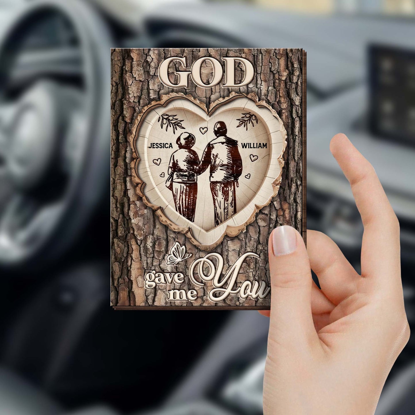 God Gave Me You With Couple Hearts Design