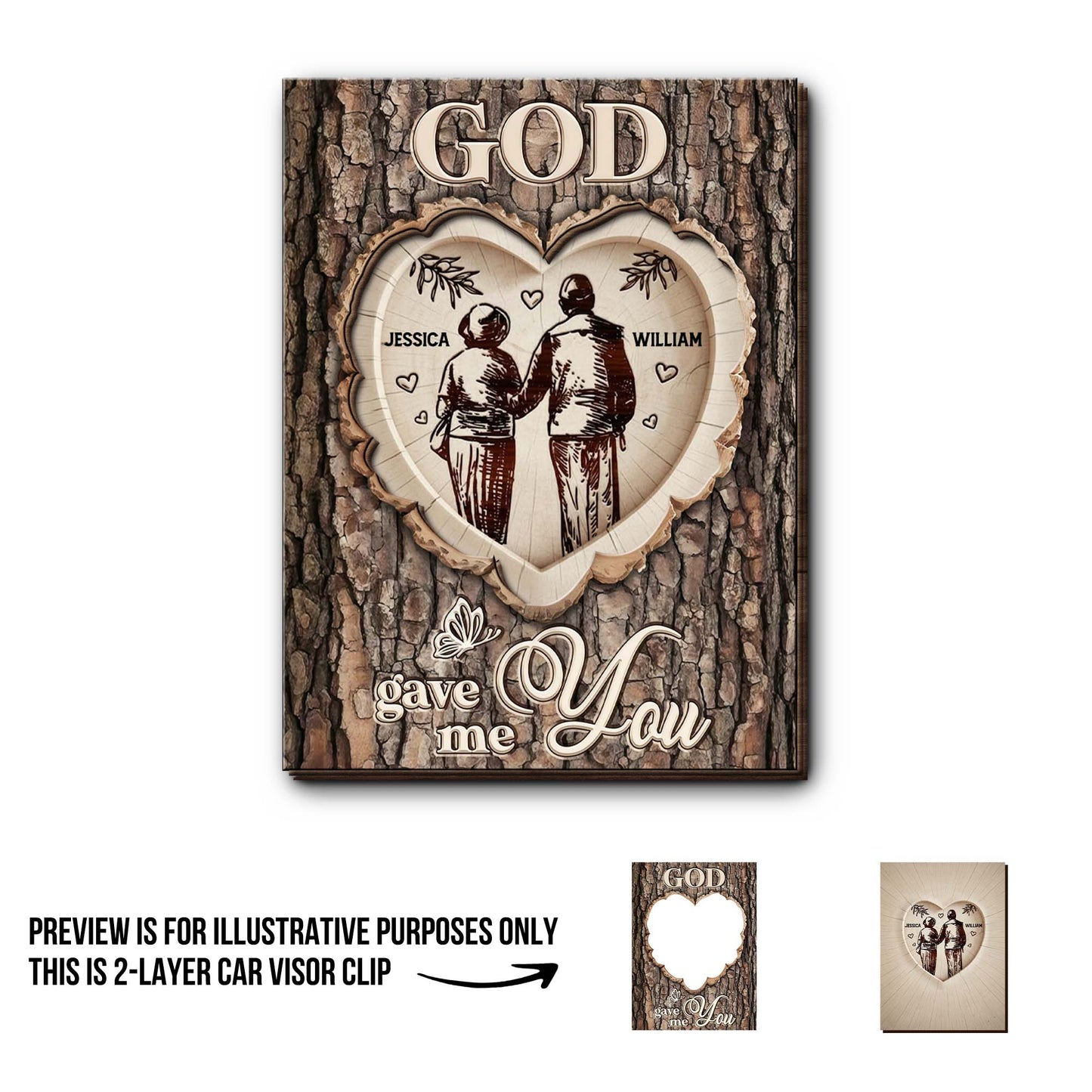 God Gave Me You With Couple Hearts Design