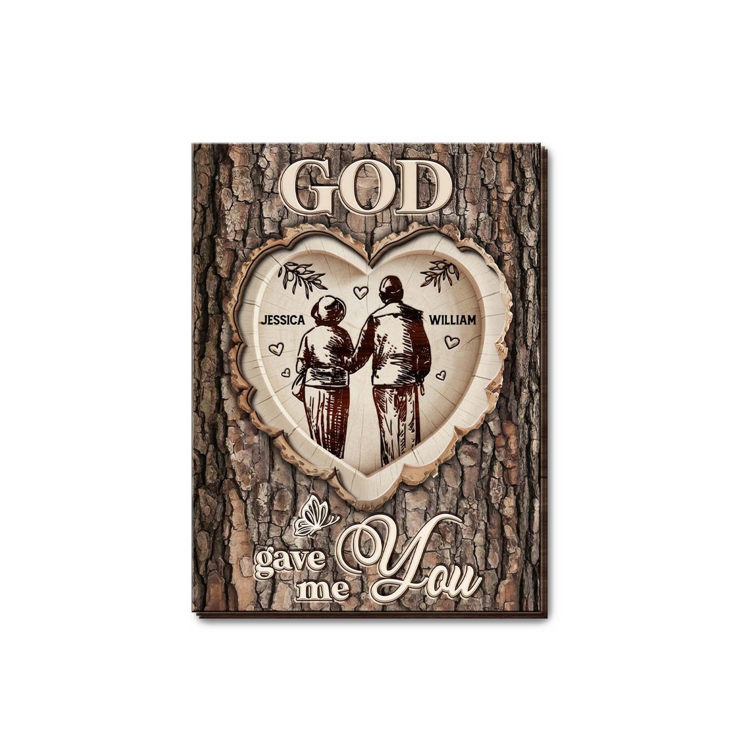 God Gave Me You With Couple Hearts Design
