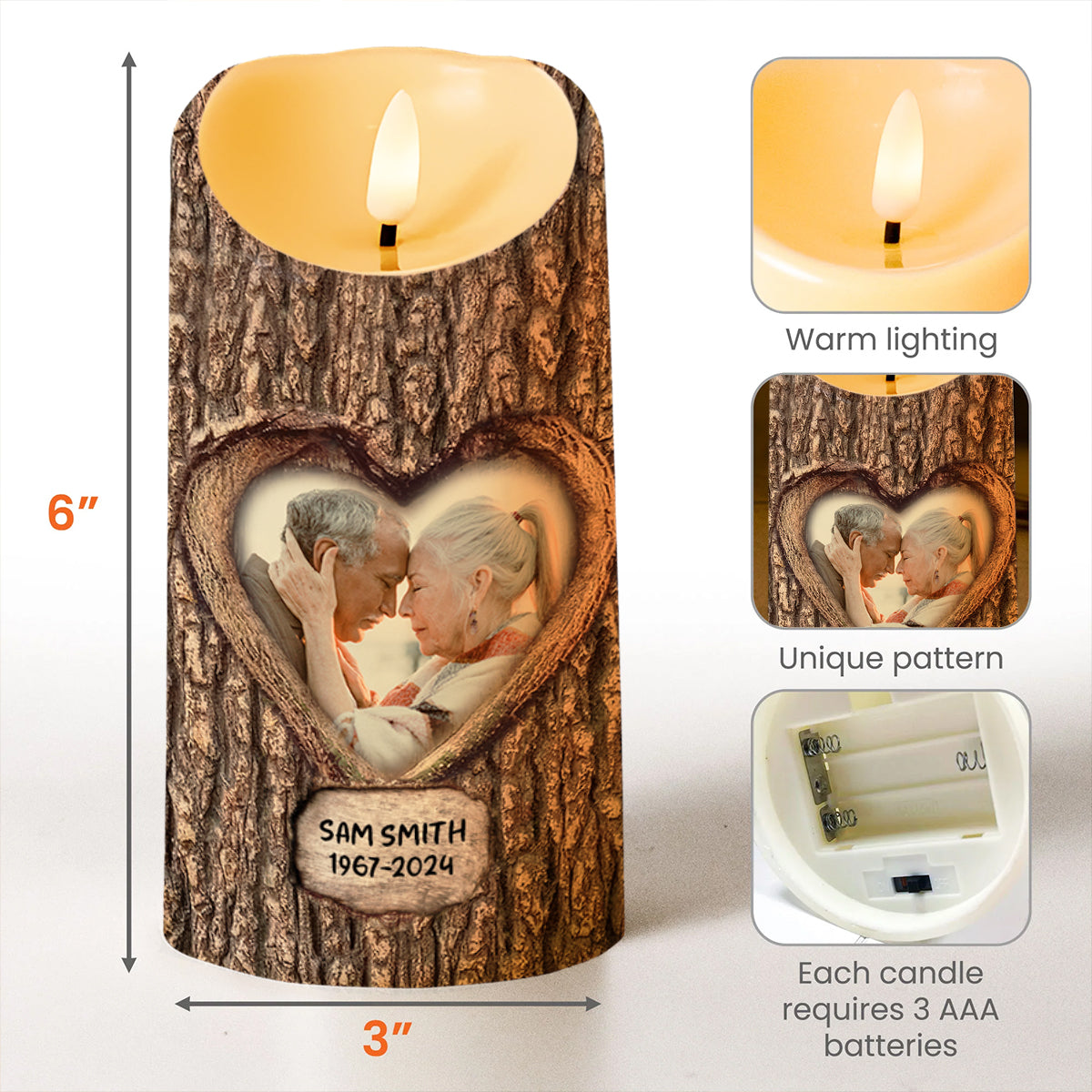 Forever Loving You, Heart Shape and Tree Bark Texture Design